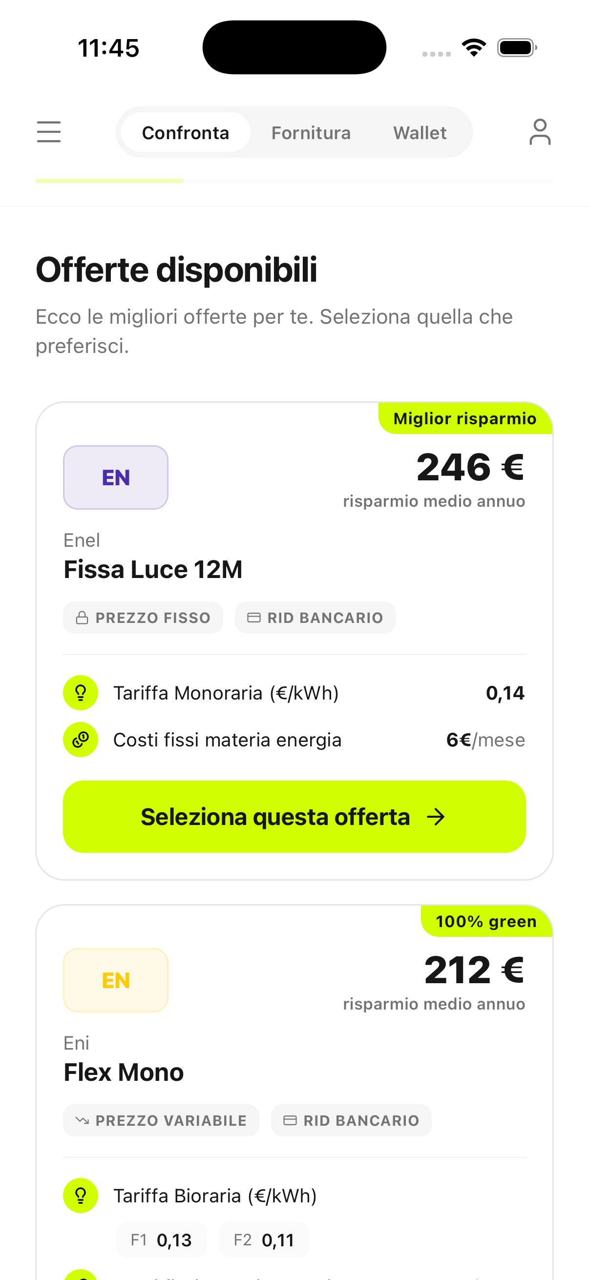 Confronto offerte
